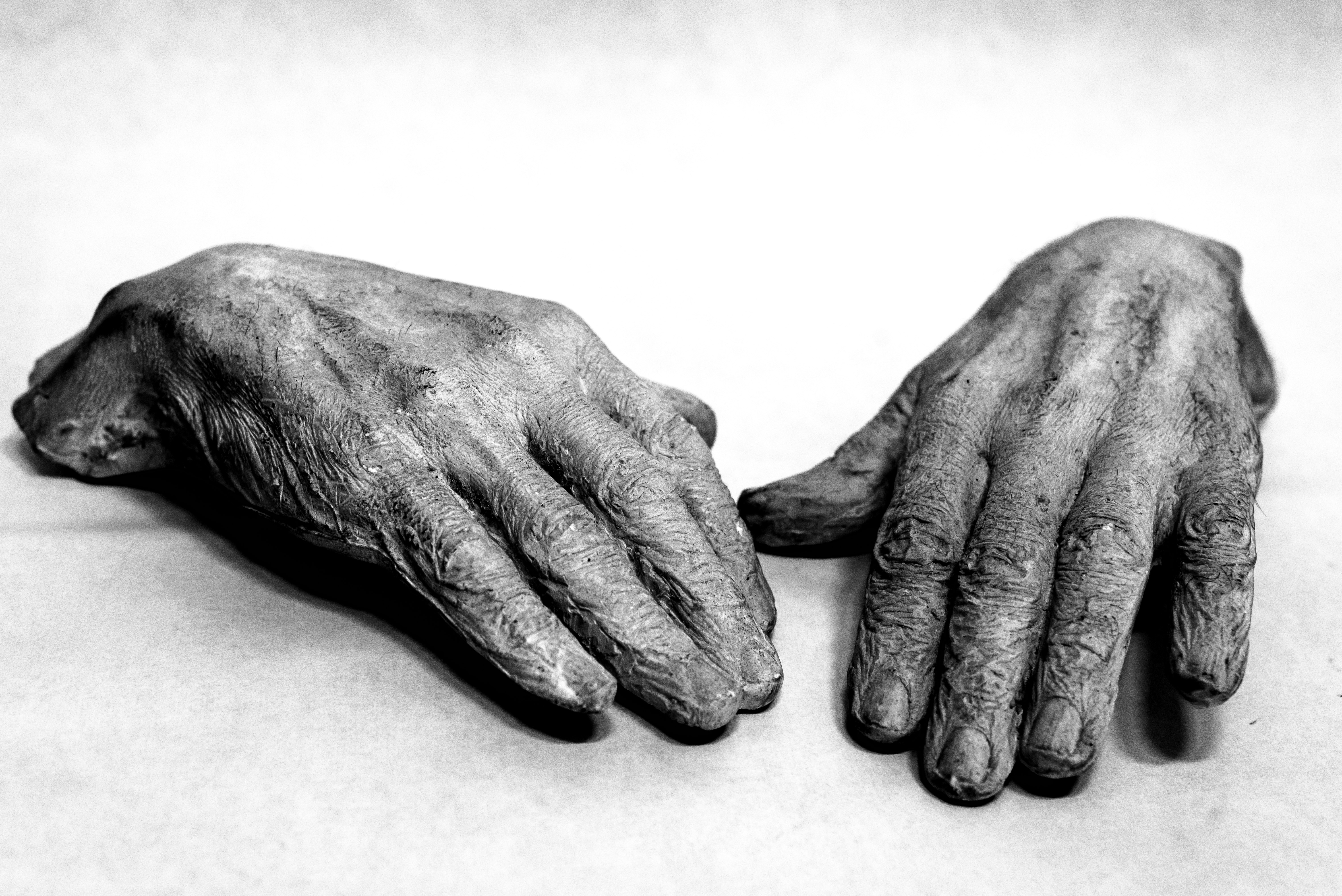 Calco post-mortem de las manos de Rogelio Yrurtia, realizado por el escultor Antonio Pujía